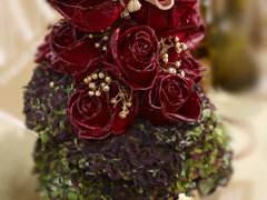 Wax roses arrangement