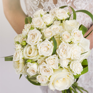 White bridal bouquet collection