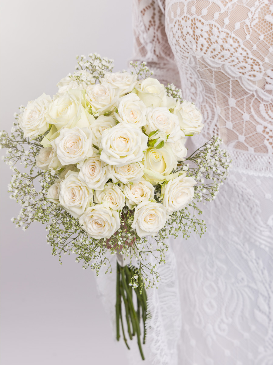 White bridal bouquet - Silver
